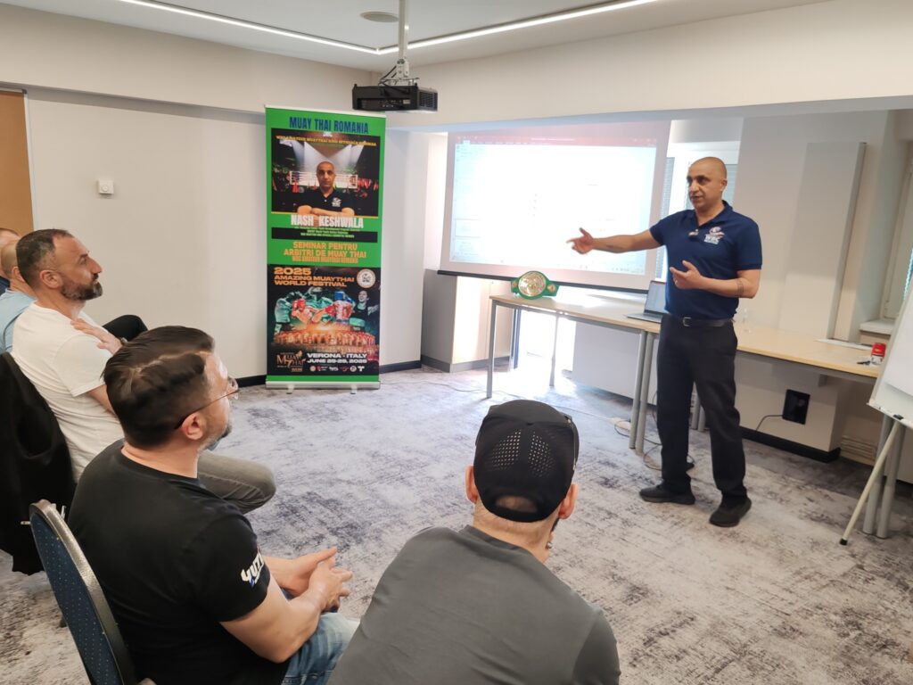 26 Aprilie 2025 - Seminar pentru arbitri de Muay Thai sustinut de Nash Keshwala